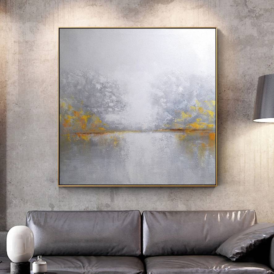 Painting Yellow Seascape Sky Abstract Canvas Wall Art P78AZ wall art